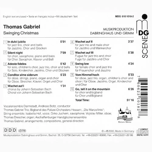 Backcover der CD "Swinging Christmas"