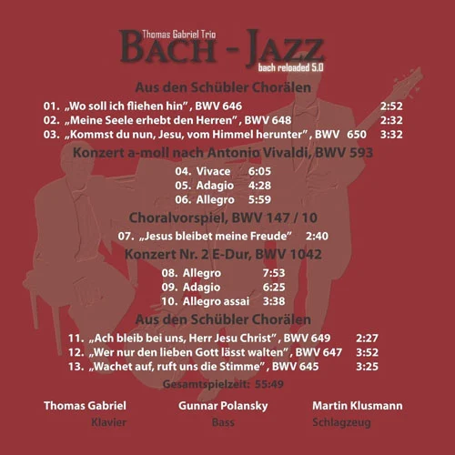 Backcover der dritten CD des Trios "Bach Jazz – Bach reloaded 5.0"